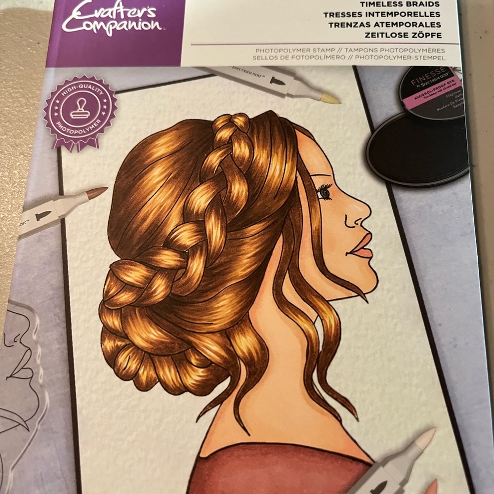 Hair photopolymer stamp Set - Chic Brown and Luscious Blonde. - Picture 4 of 6